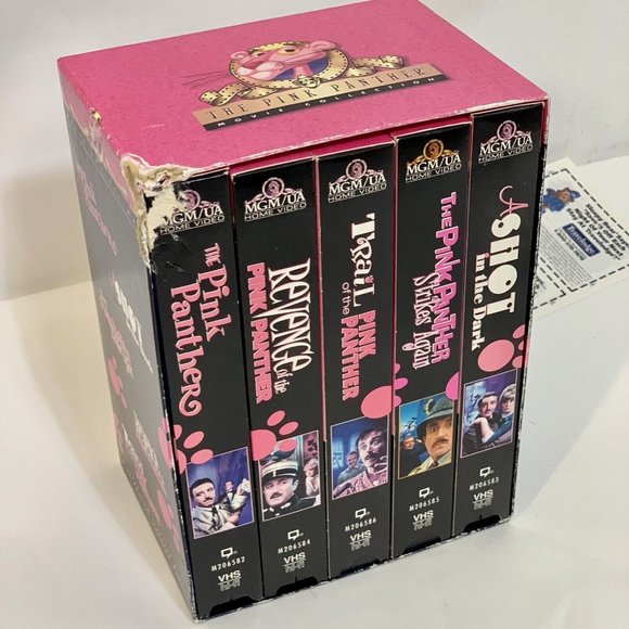 The Pink Panther 5 VHS Movie Collection Box Set Peter Sellers Classic comedy GUC - Picture 1 of 11